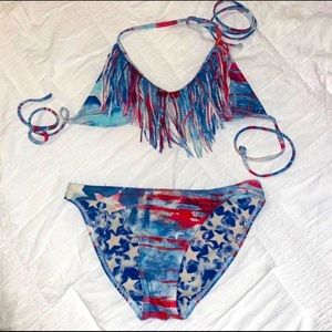 👙 American Flag Patriotic bikini swim 4th of July
